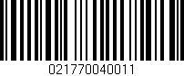 Código de barras (EAN, GTIN, SKU, ISBN): '021770040011'