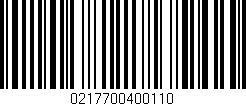 Código de barras (EAN, GTIN, SKU, ISBN): '0217700400110'