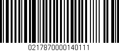 Código de barras (EAN, GTIN, SKU, ISBN): '0217870000140111'