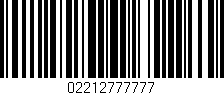 Código de barras (EAN, GTIN, SKU, ISBN): '02212777777'