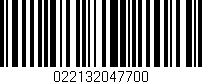 Código de barras (EAN, GTIN, SKU, ISBN): '022132047700'
