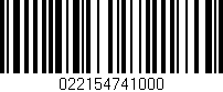 Código de barras (EAN, GTIN, SKU, ISBN): '022154741000'