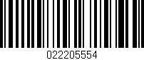 Código de barras (EAN, GTIN, SKU, ISBN): '022205554'