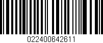 Código de barras (EAN, GTIN, SKU, ISBN): '022400642611'