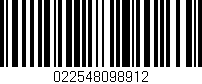 Código de barras (EAN, GTIN, SKU, ISBN): '022548098912'