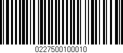 Código de barras (EAN, GTIN, SKU, ISBN): '0227500100010'