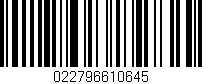 Código de barras (EAN, GTIN, SKU, ISBN): '022796610645'