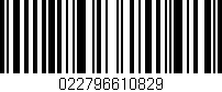 Código de barras (EAN, GTIN, SKU, ISBN): '022796610829'