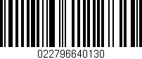 Código de barras (EAN, GTIN, SKU, ISBN): '022796640130'