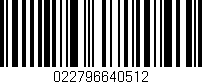 Código de barras (EAN, GTIN, SKU, ISBN): '022796640512'