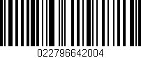 Código de barras (EAN, GTIN, SKU, ISBN): '022796642004'