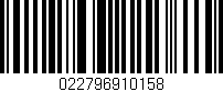 Código de barras (EAN, GTIN, SKU, ISBN): '022796910158'