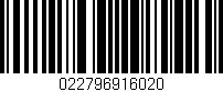 Código de barras (EAN, GTIN, SKU, ISBN): '022796916020'