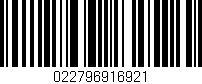 Código de barras (EAN, GTIN, SKU, ISBN): '022796916921'