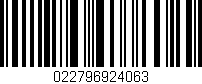 Código de barras (EAN, GTIN, SKU, ISBN): '022796924063'