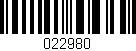 Código de barras (EAN, GTIN, SKU, ISBN): '022980'