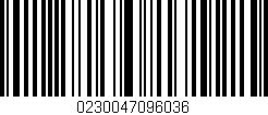 Código de barras (EAN, GTIN, SKU, ISBN): '0230047096036'
