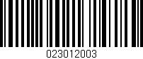 Código de barras (EAN, GTIN, SKU, ISBN): '023012003'