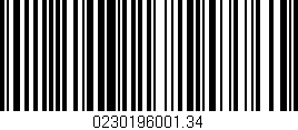 Código de barras (EAN, GTIN, SKU, ISBN): '0230196001.34'