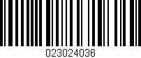 Código de barras (EAN, GTIN, SKU, ISBN): '023024036'
