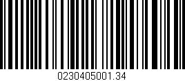 Código de barras (EAN, GTIN, SKU, ISBN): '0230405001.34'