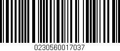 Código de barras (EAN, GTIN, SKU, ISBN): '0230560017037'