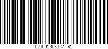 Código de barras (EAN, GTIN, SKU, ISBN): '0230928053.41/42'