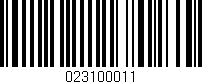 Código de barras (EAN, GTIN, SKU, ISBN): '023100011'