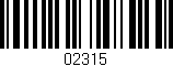 Código de barras (EAN, GTIN, SKU, ISBN): '02315'
