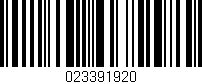 Código de barras (EAN, GTIN, SKU, ISBN): '023391920'