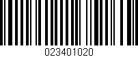 Código de barras (EAN, GTIN, SKU, ISBN): '023401020'