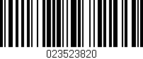 Código de barras (EAN, GTIN, SKU, ISBN): '023523820'