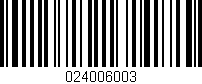 Código de barras (EAN, GTIN, SKU, ISBN): '024006003'