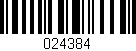 Código de barras (EAN, GTIN, SKU, ISBN): '024384'