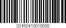 Código de barras (EAN, GTIN, SKU, ISBN): '02450410010000'