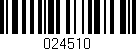 Código de barras (EAN, GTIN, SKU, ISBN): '024510'