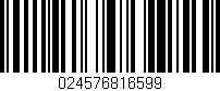 Código de barras (EAN, GTIN, SKU, ISBN): '024576816599'