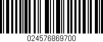 Código de barras (EAN, GTIN, SKU, ISBN): '024576869700'