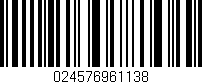 Código de barras (EAN, GTIN, SKU, ISBN): '024576961138'