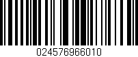 Código de barras (EAN, GTIN, SKU, ISBN): '024576966010'