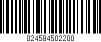 Código de barras (EAN, GTIN, SKU, ISBN): '024584502200'