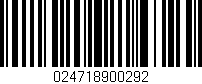 Código de barras (EAN, GTIN, SKU, ISBN): '024718900292'