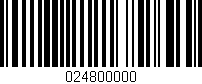 Código de barras (EAN, GTIN, SKU, ISBN): '024800000'