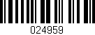 Código de barras (EAN, GTIN, SKU, ISBN): '024959'