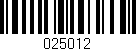 Código de barras (EAN, GTIN, SKU, ISBN): '025012'