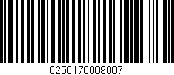Código de barras (EAN, GTIN, SKU, ISBN): '0250170009007'