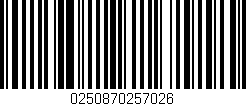 Código de barras (EAN, GTIN, SKU, ISBN): '0250870257026'