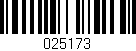 Código de barras (EAN, GTIN, SKU, ISBN): '025173'