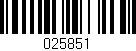 Código de barras (EAN, GTIN, SKU, ISBN): '025851'