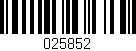 Código de barras (EAN, GTIN, SKU, ISBN): '025852'